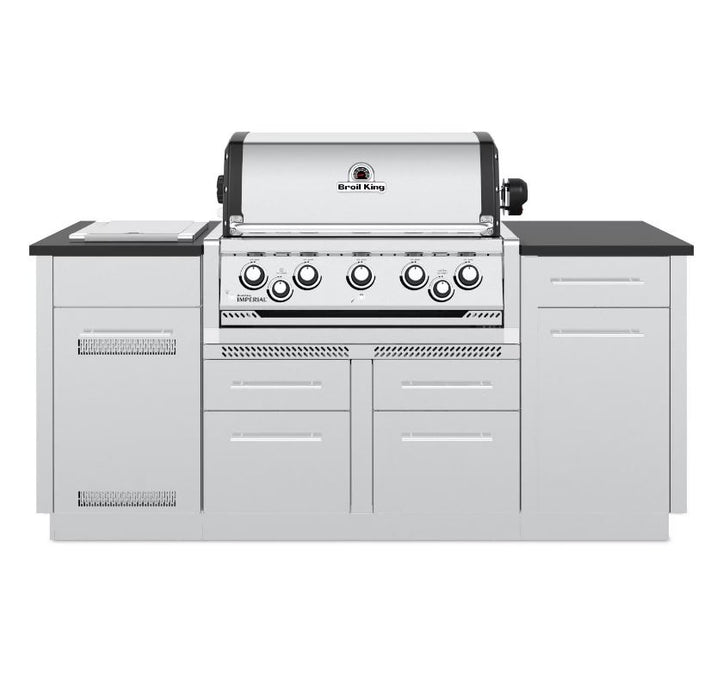 Broil King Imperial S 590i 5-Burner Natural Gas Grill Center With Rotisserie, & Side Burner - Stainless Steel - 896847
