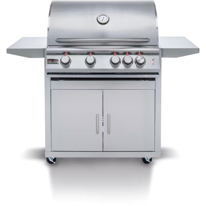 Blaze Premium LTE 32 Inch 4 Burner Propane Gas Grill w Ceramic Flame Tamers